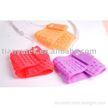 silicone flexible fold able storable BRK8000 orange red keyboard